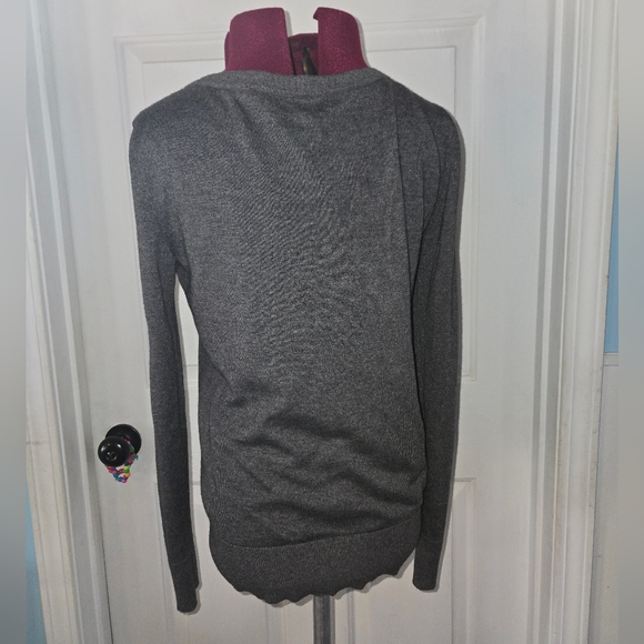 Banana Republic Silk Cashmere Charcoal V Neck Sweater XS - Picture 3 of 8